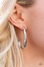 Load image into Gallery viewer, Made You HOOK Silver Hoop Earrings
