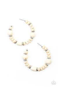 Definitely Down To Earth White Hoop Earring