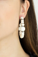 Load image into Gallery viewer, Definitely Down To Earth White Hoop Earring
