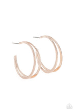 Load image into Gallery viewer, Rustic Curves Rose Gold Hoop Earrings

