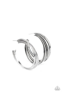 In Sync Silver Hoop Earring