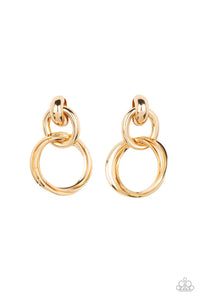 Dynamically Linked Gold Post Earring