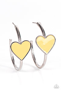 Kiss Up Yellow Hoop Earrings