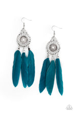 Load image into Gallery viewer, Pretty In Plumes Blue Earring
