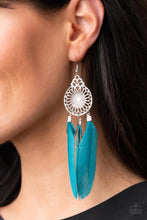 Load image into Gallery viewer, Pretty In Plumes Blue Earring
