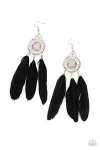 Pretty In Plumes (Black) Earring