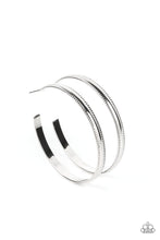 Load image into Gallery viewer, Monochromatic Magnetism Silver Hoop Earring
