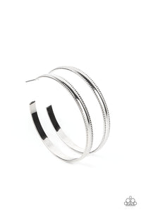 Monochromatic Magnetism Silver Hoop Earring