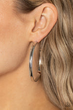 Load image into Gallery viewer, Monochromatic Magnetism Silver Hoop Earring
