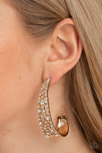 Load image into Gallery viewer, Cold As Ice Gold Hoop Earring
