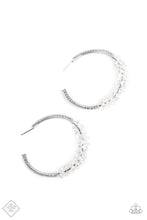 Load image into Gallery viewer, Bubble Busting Bling White Hoop Earring
