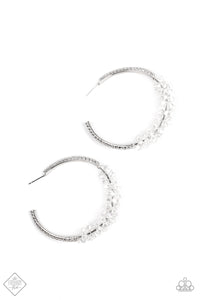 Bubble Busting Bling White Hoop Earring