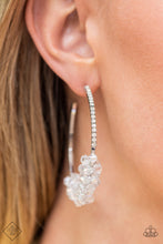 Load image into Gallery viewer, Bubble Busting Bling White Hoop Earring
