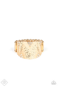 Industrial Indentation Gold Ring