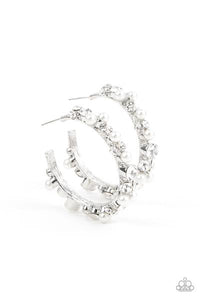 Let There Be Socialite White Hoop Earrings