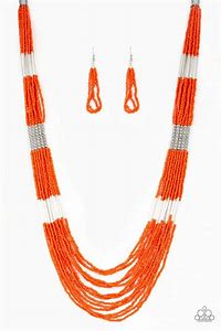 Let It Bead Orange Necklace