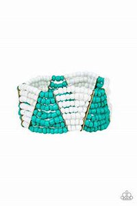 Outback Outing Turquoise/white bead bracelet